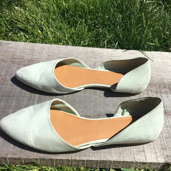 F21 Mint Green D’Orsay Ballet Flats Shoes Loafers - Picture 3 of 9